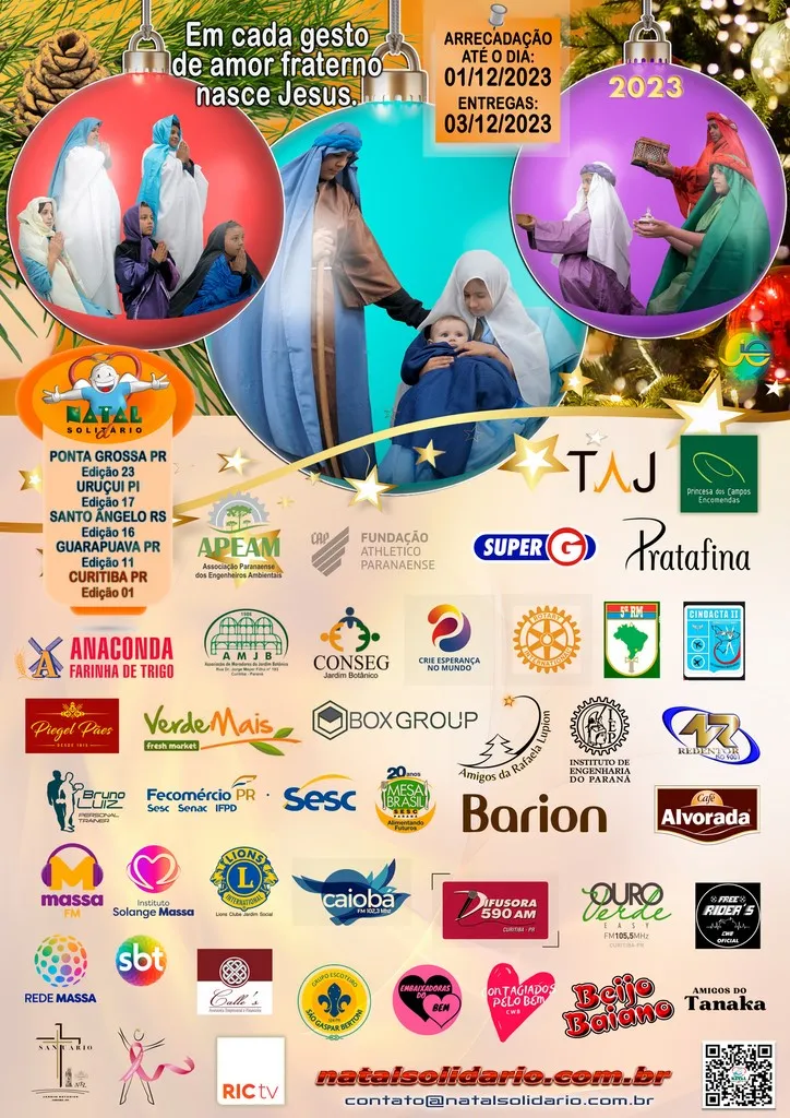 Cartaz Natal Solidário 2023 - Curitiba
