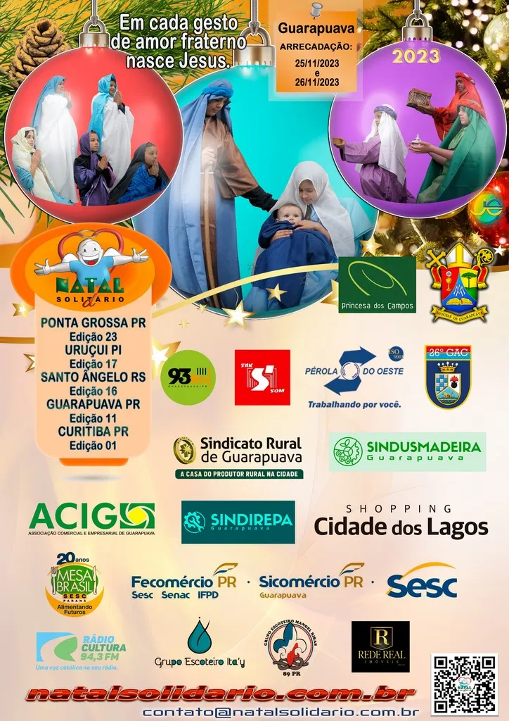 Cartaz Natal Solidário 2023 - Guarapuava
