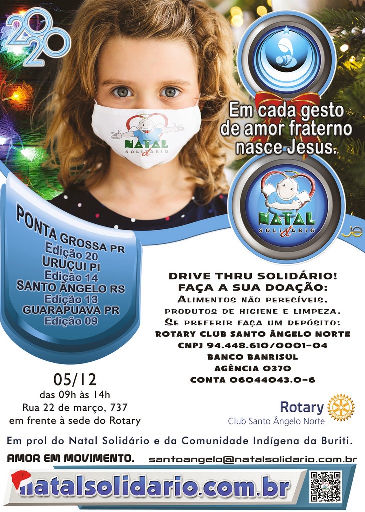 Cartaz Natal Solidário 2020 Santo Ângelo RS 