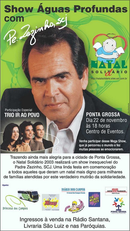 Cartaz Show Natal Solidário Pe Zezinho